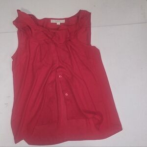 LOFT Vibrant Red Sleeveless Blouse